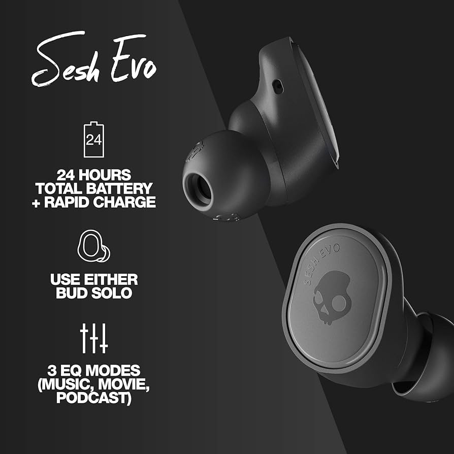 Skullcandy Sesh Evo ワイヤレスイヤフォン Skullcandy Sesh Evo in-Ear Wireless Earbuds, 24 Hr Battery
